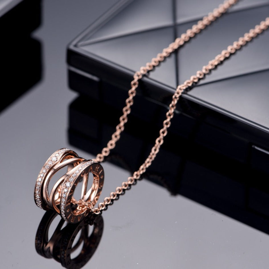 [LORA]ZERO 1 PINK GOLD DIAMOND OPEN NECKLACE