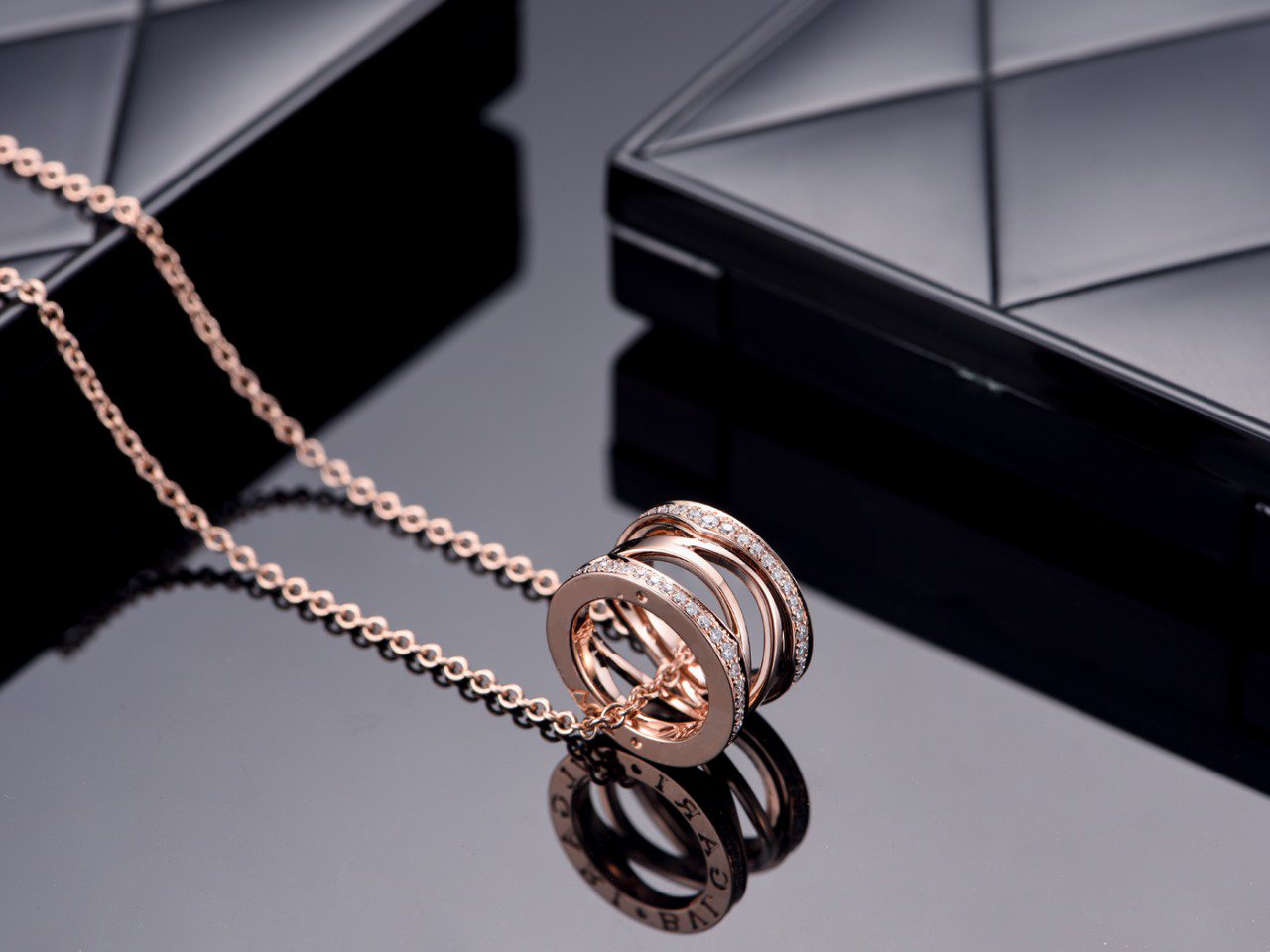 [LORA]ZERO 1 PINK GOLD DIAMOND OPEN NECKLACE