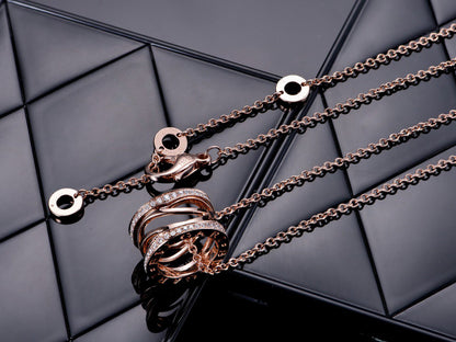 [LORA]ZERO 1 PINK GOLD DIAMOND OPEN NECKLACE