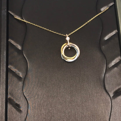 [LORA]TRINITY SILVER GOLD PINK GOLD NECKLACE