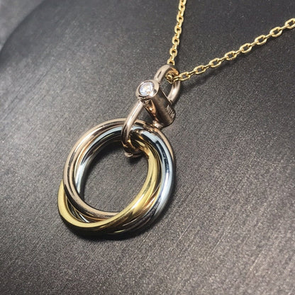 [LORA]TRINITY SILVER GOLD PINK GOLD NECKLACE