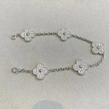 [Lora] CLOVER 5 MOTIF FULL DIAMOND BRACELET COLLECTION