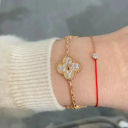 [LORA]CLOVER 5 MOTIFS  FULL DIAMOND BRACELET