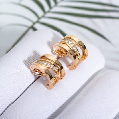 [LORA]ZERO 1 PINK GOLD DIAMONDS EARRINGS