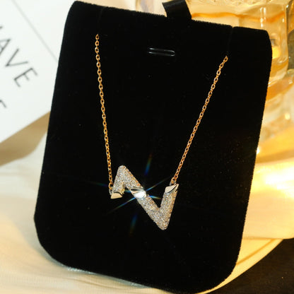 [LORA]VOLT SILVER DIAMOND PEDANT NECKLACE