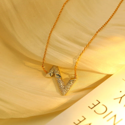 [LORA]VOLT SILVER DIAMOND PEDANT NECKLACE