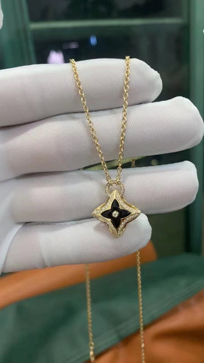 [LORA]STAR PEDANT PINK GOLD DIAMOND NECKLACE