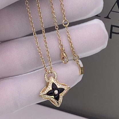 [LORA]STAR PEDANT PINK GOLD DIAMOND NECKLACE