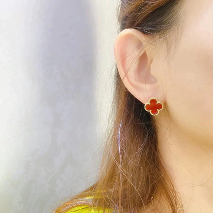 [LORA]CLOVER MEDIUM 1 MOTIFS CARNELIAN  EARRINGS
