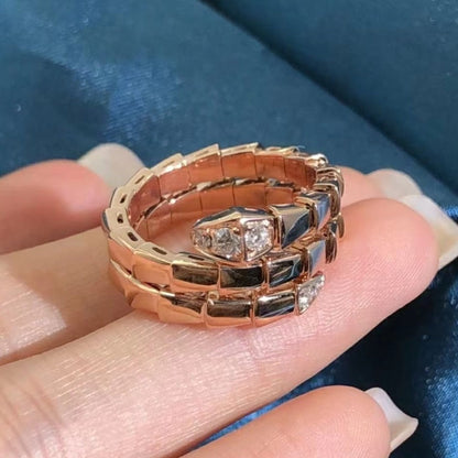 [LORA]SERPENTS DOUBLE ROW DIAMOND RING
