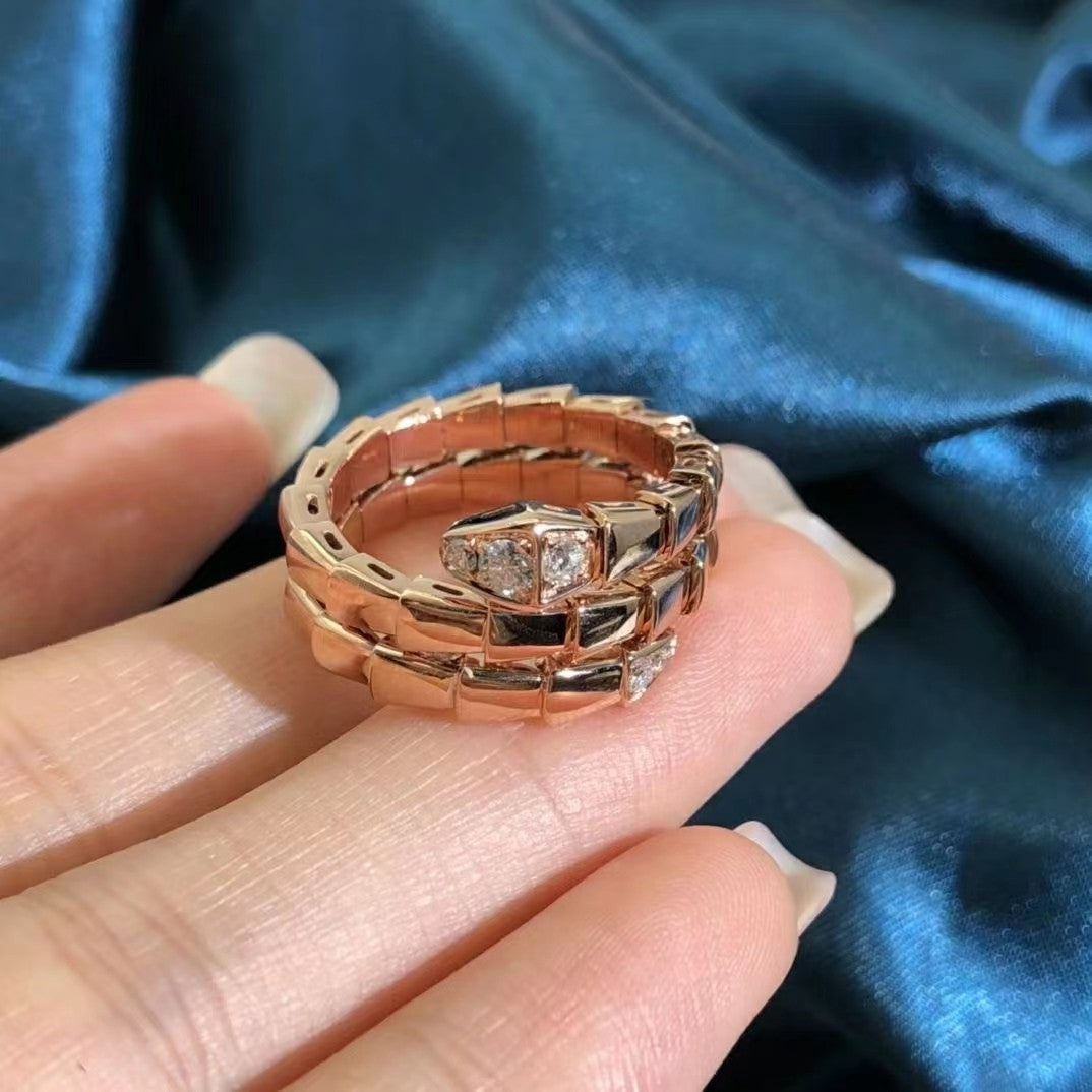 [LORA]SERPENTS DOUBLE ROW DIAMOND RING