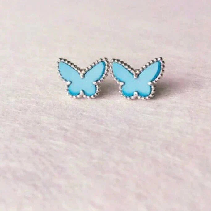 [LORA]BUTTERFLY TURQUOISE EARRINGS SILVER