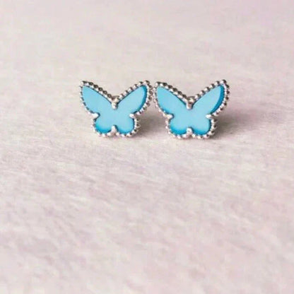 [LORA]BUTTERFLY TURQUOISE EARRINGS SILVER