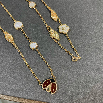 [LORA]LUCKY SPRING 15 MOTIFS GOLD NECKLACE