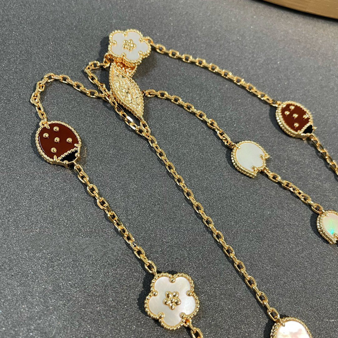 [LORA]LUCKY SPRING 15 MOTIFS GOLD NECKLACE