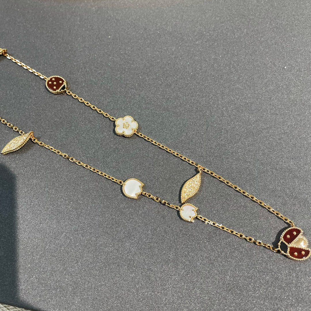 [Lora]LUCKY SPRING 15 MOTIFS GOLD NECKLACE