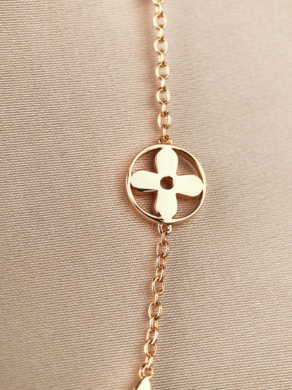 [LORA]STAR AND SUN 7 MOTIFS GOLD BRACELET