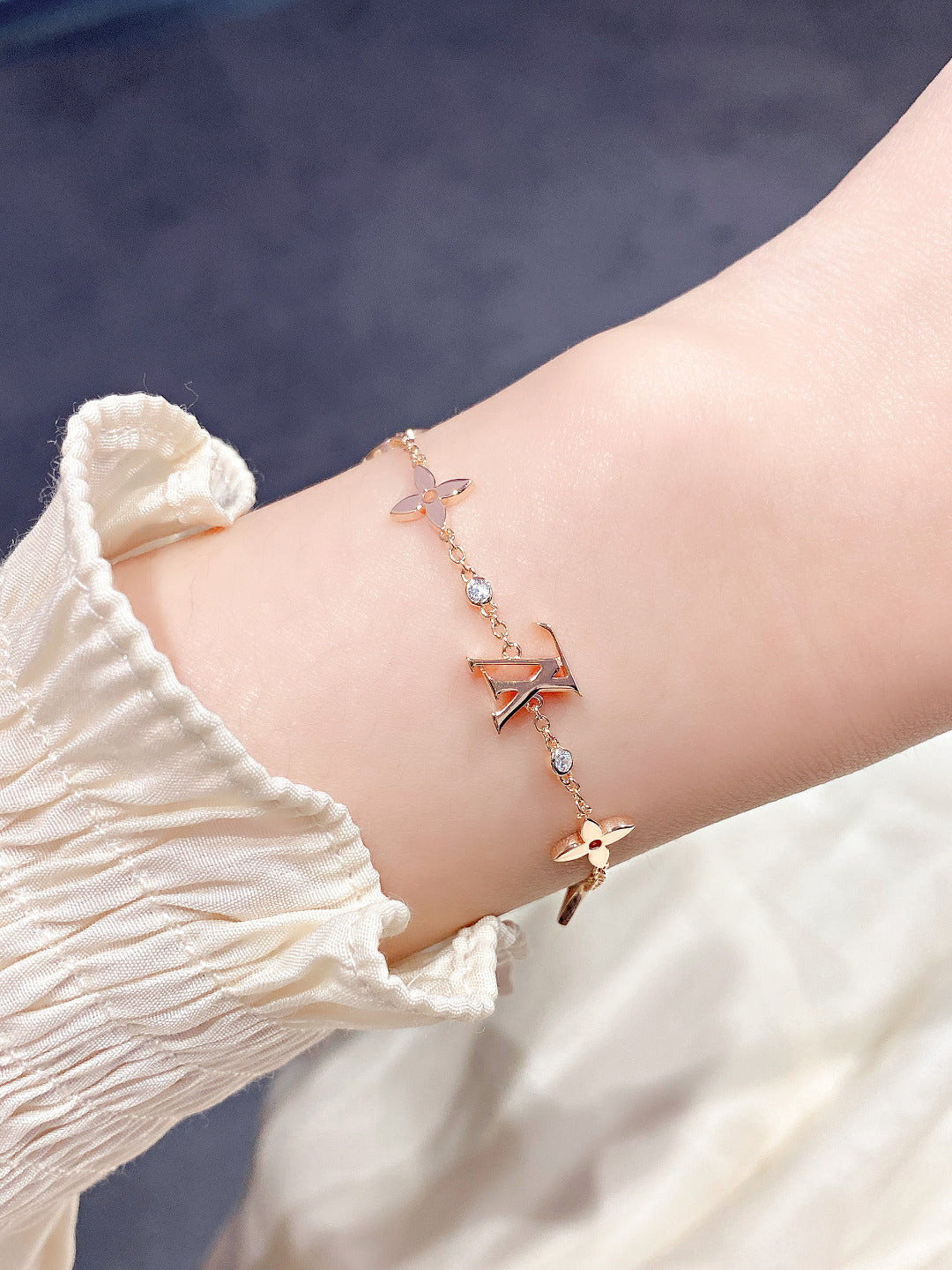 [LORA]STAR AND SUN 7 MOTIFS GOLD BRACELET