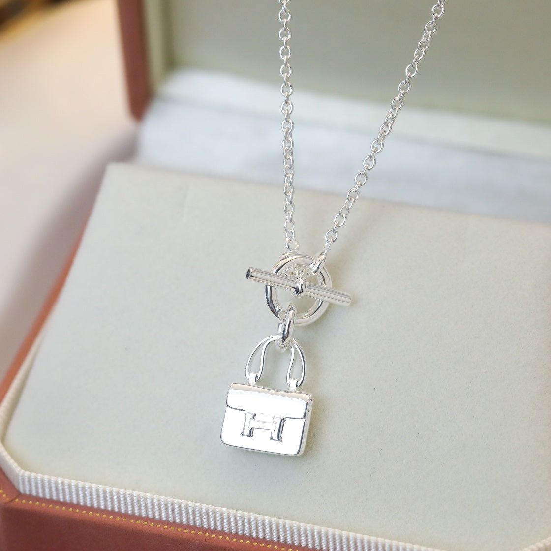[LORA]POP H PEDANT SILVER NECKLACE