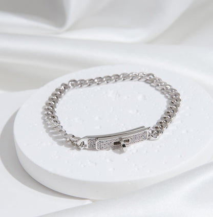 [LORA]KELLY CHAIN SILVER DIAMOND BRACELET