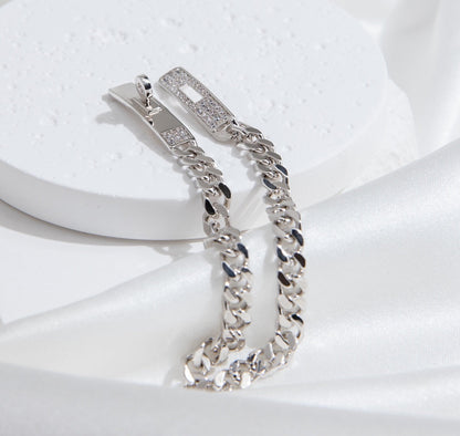 [LORA]KELLY CHAIN SILVER DIAMOND BRACELET