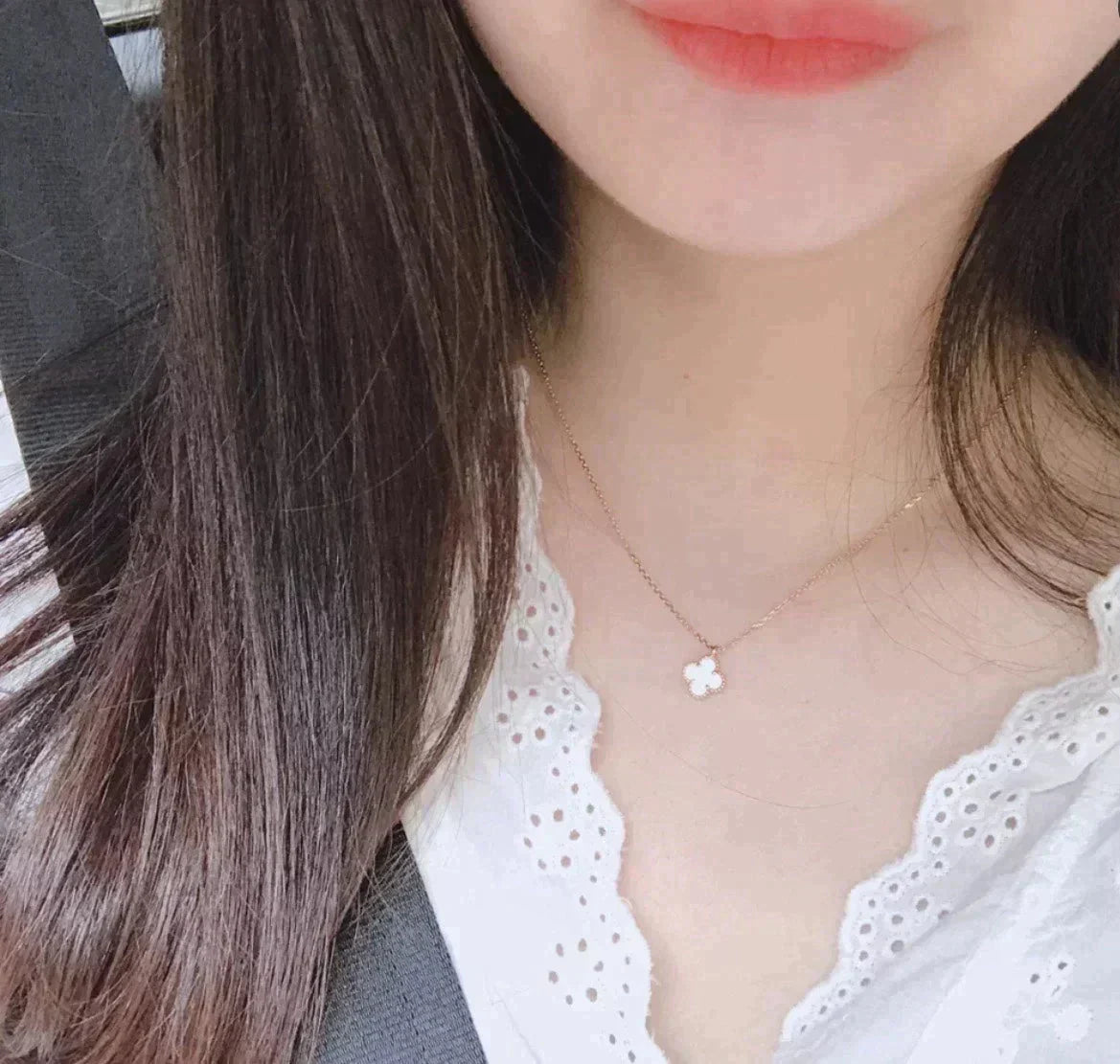 [LORA]CLOVER MINI 9.5MM WHITE MOTHER-OF-PEARL NECKLACE