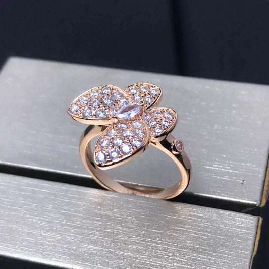 [Lora]BUTTERFLY PINK GOLD DIAMOND RING