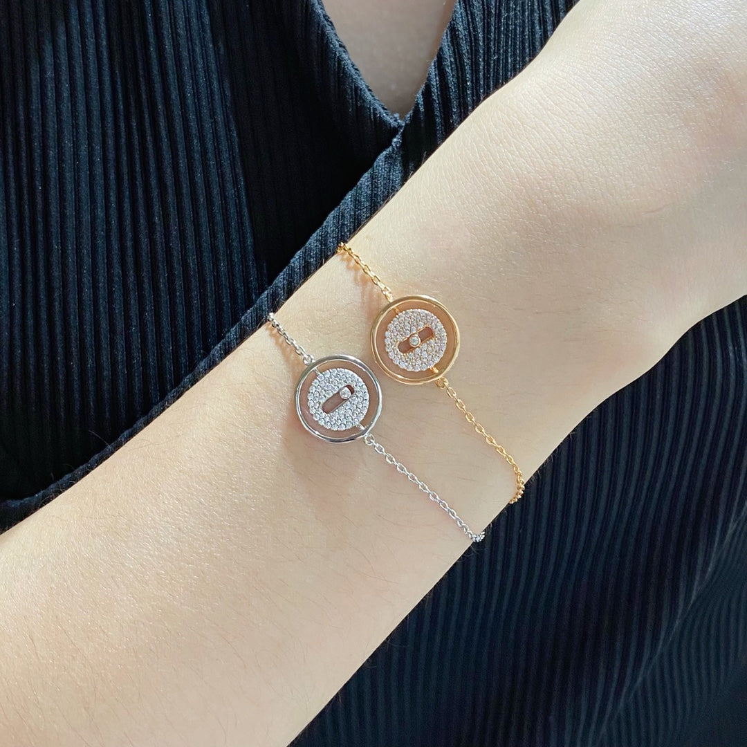 [LORA] LUCKY MOVE DIAMOND PAVED BRACELET