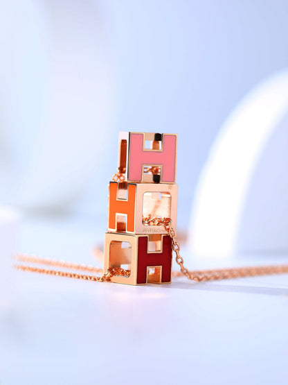 [LORA]H CAGE PINK GOLD NECKLACE