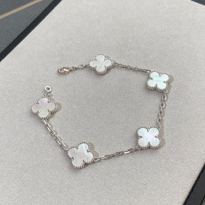 [Lora]CLOVER WHITE PEARL MOP 5 MOTIF BRACELET COLLECTION