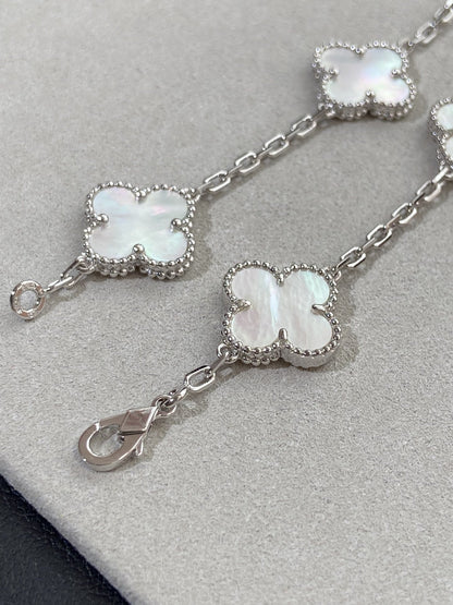 [Lora]CLOVER WHITE PEARL MOP 5 MOTIF BRACELET COLLECTION