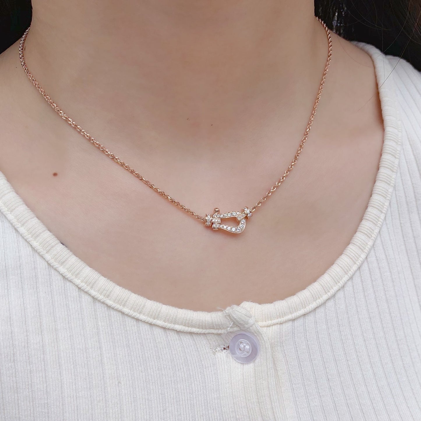 [LORA]FORCE 10 PINK GOLD DIAMOND NECKLACE