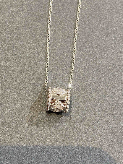 [Lora]PERLEE PEDANT SIVLER DIAMOND NECKLACE
