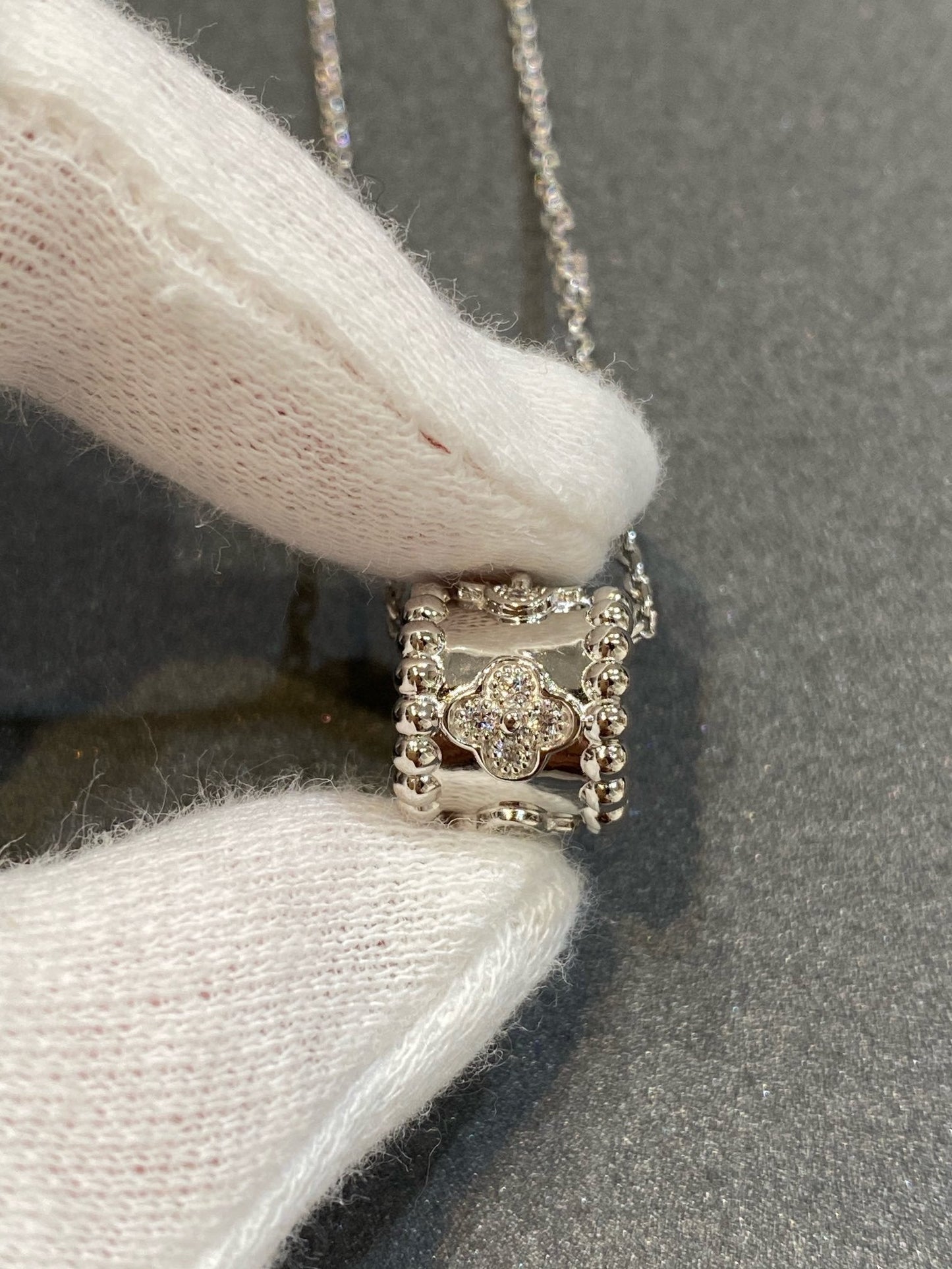[Lora]PERLEE PEDANT SIVLER DIAMOND NECKLACE