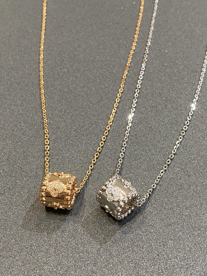 [Lora]PERLEE PEDANT SIVLER DIAMOND NECKLACE