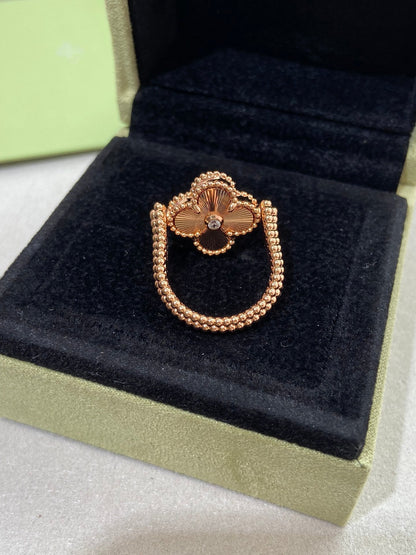 [LORA]CLOVER RIVERSIBLE PINK GOLD RING
