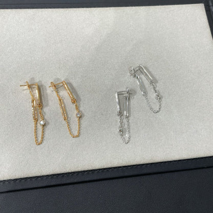 [LORA]CHAINE CHAOS DIAMOND DROP EARRINGS