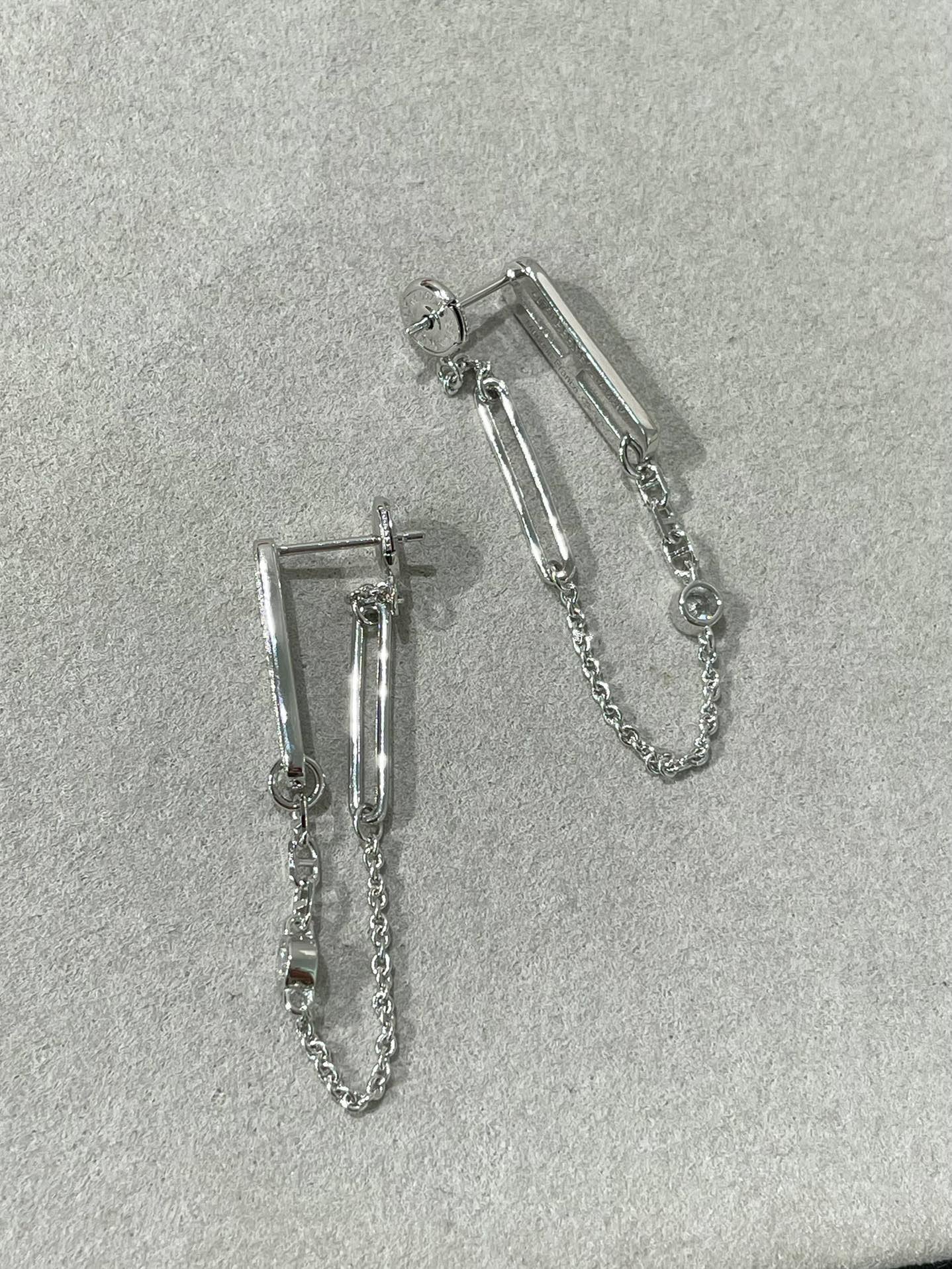 [LORA]CHAINE CHAOS DIAMOND DROP EARRINGS
