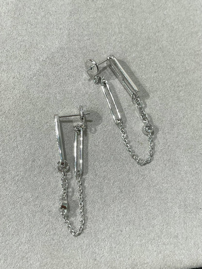 [LORA]CHAINE CHAOS DIAMOND DROP EARRINGS