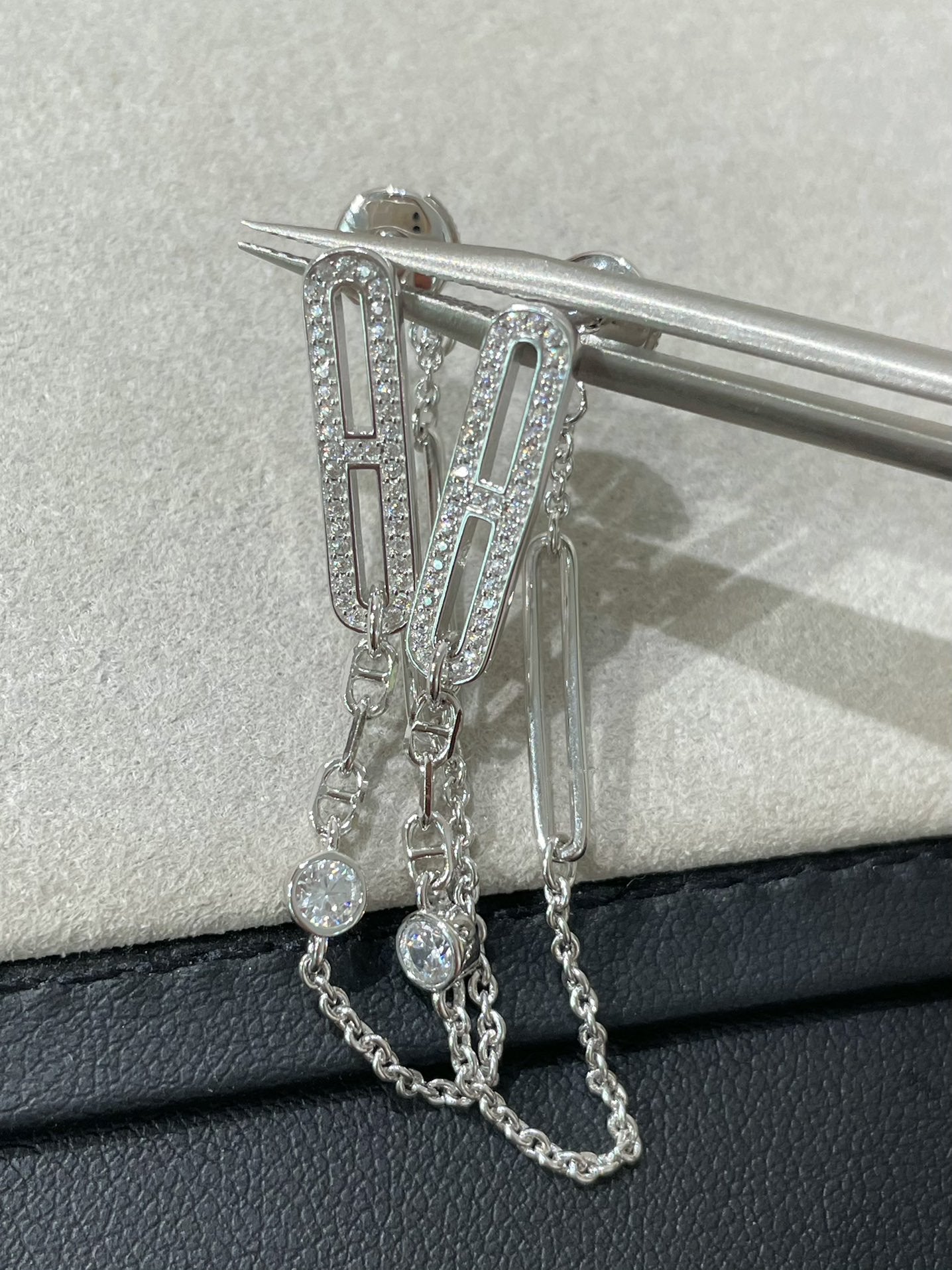 [LORA]CHAINE CHAOS DIAMOND DROP EARRINGS