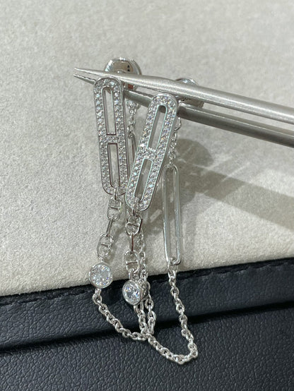 [LORA]CHAINE CHAOS DIAMOND DROP EARRINGS