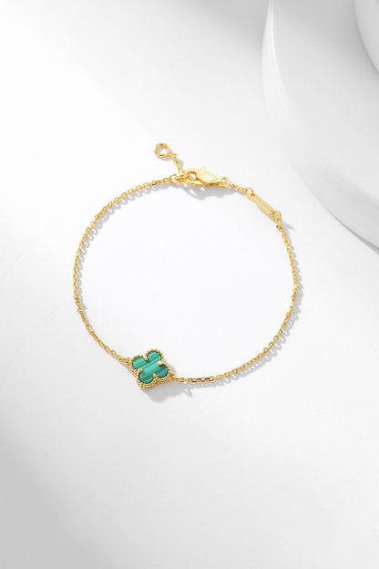 [LORA]CLOVER BRACELET MALACHITE 1 MOTIF