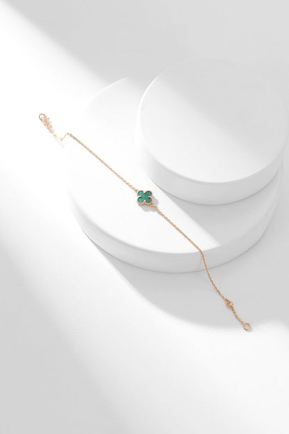 [LORA]CLOVER BRACELET MALACHITE 1 MOTIF