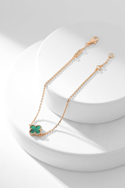 [LORA]CLOVER BRACELET MALACHITE 1 MOTIF