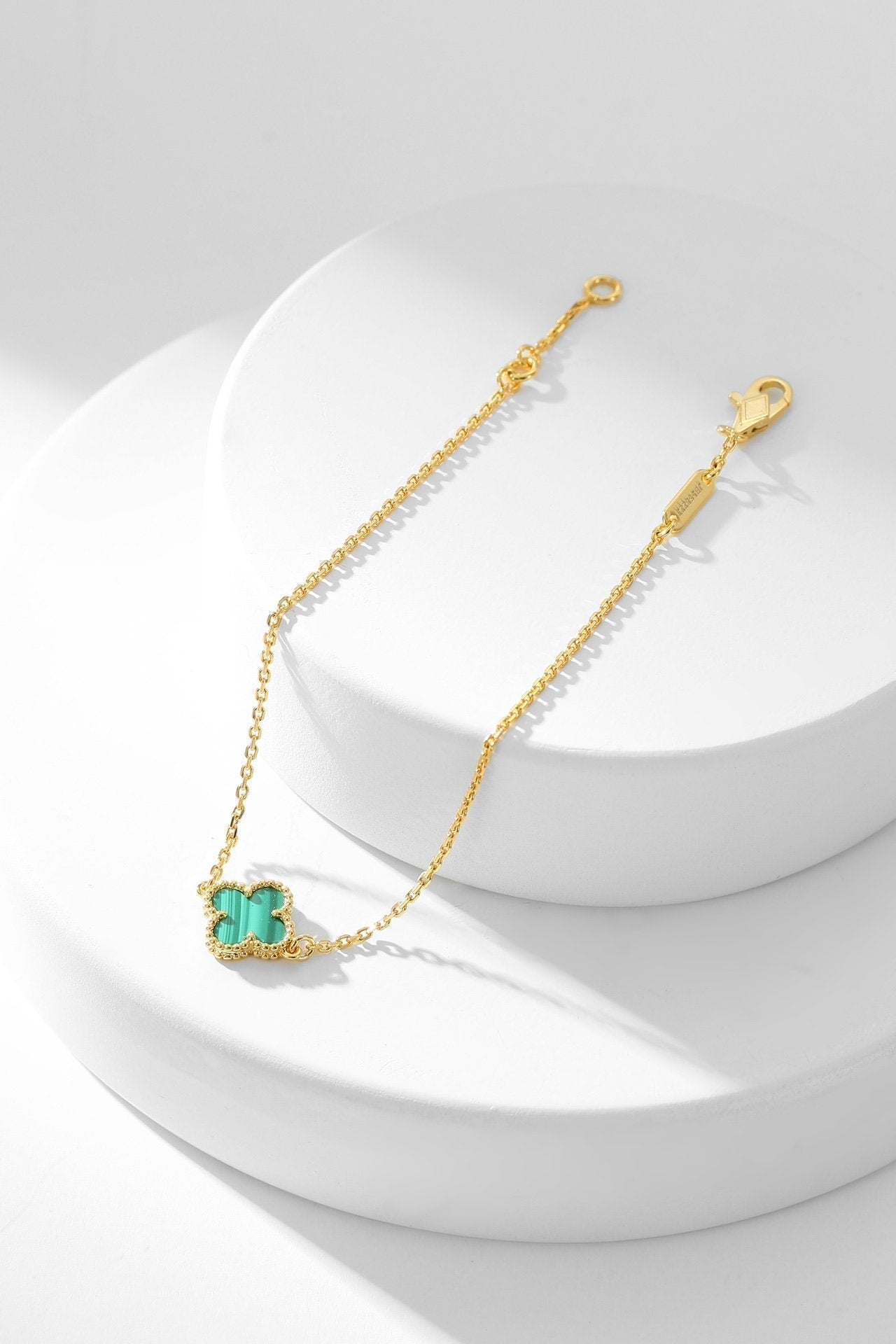 [LORA]CLOVER BRACELET MALACHITE 1 MOTIF