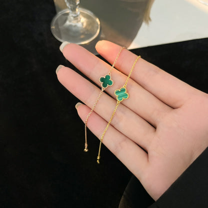 [LORA]CLOVER BRACELET MALACHITE 1 MOTIF