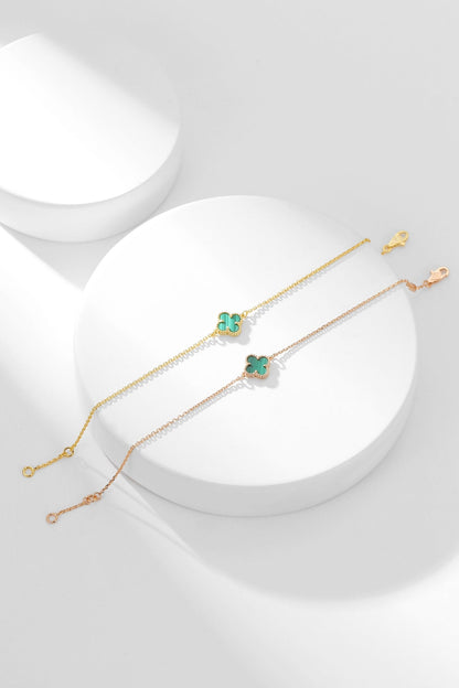 [LORA]CLOVER BRACELET MALACHITE 1 MOTIF