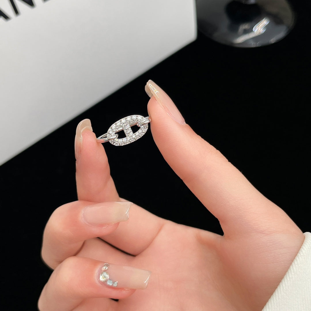 [LORA]RONDE SMALL SILVER DIAMOND RING