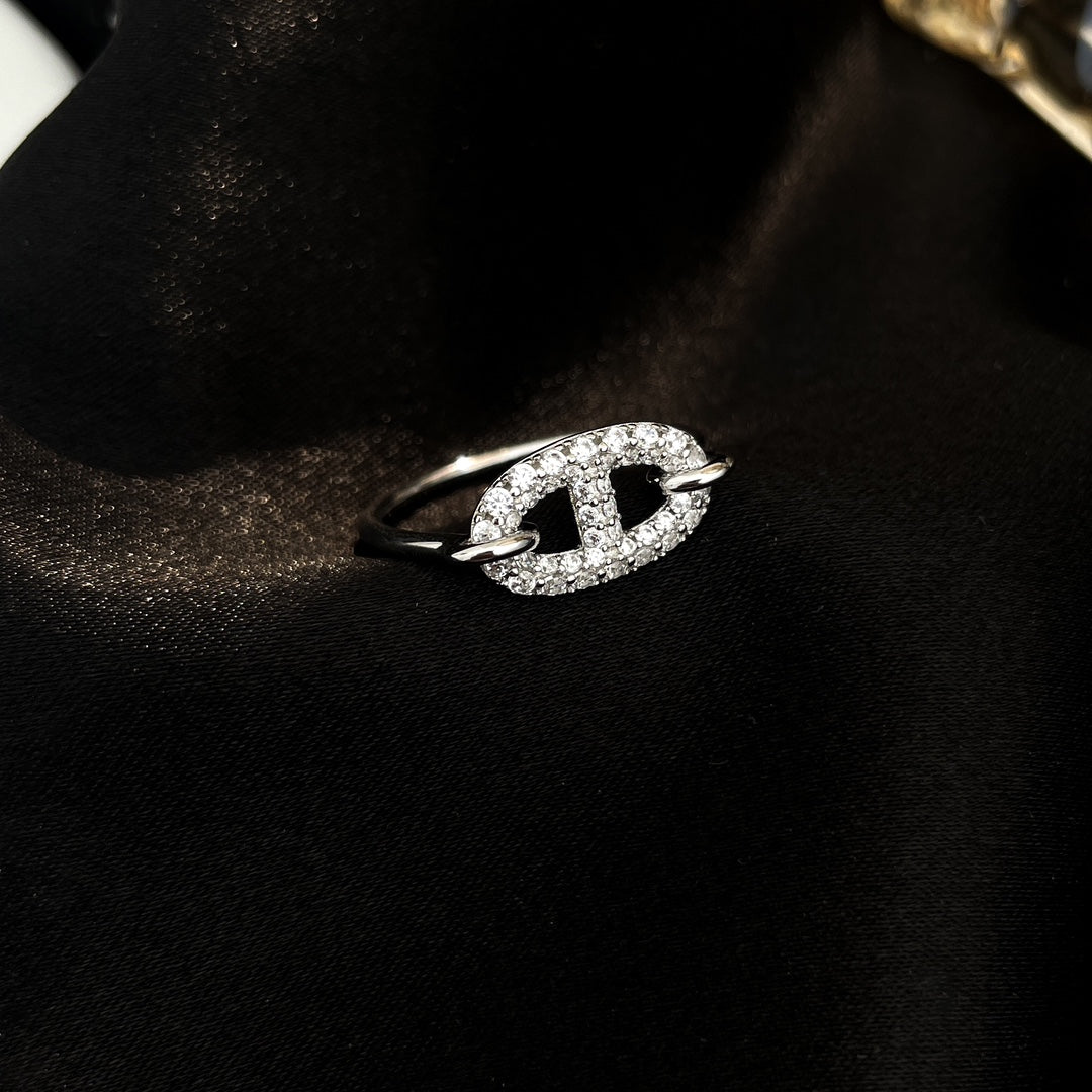 [LORA]RONDE SMALL SILVER DIAMOND RING