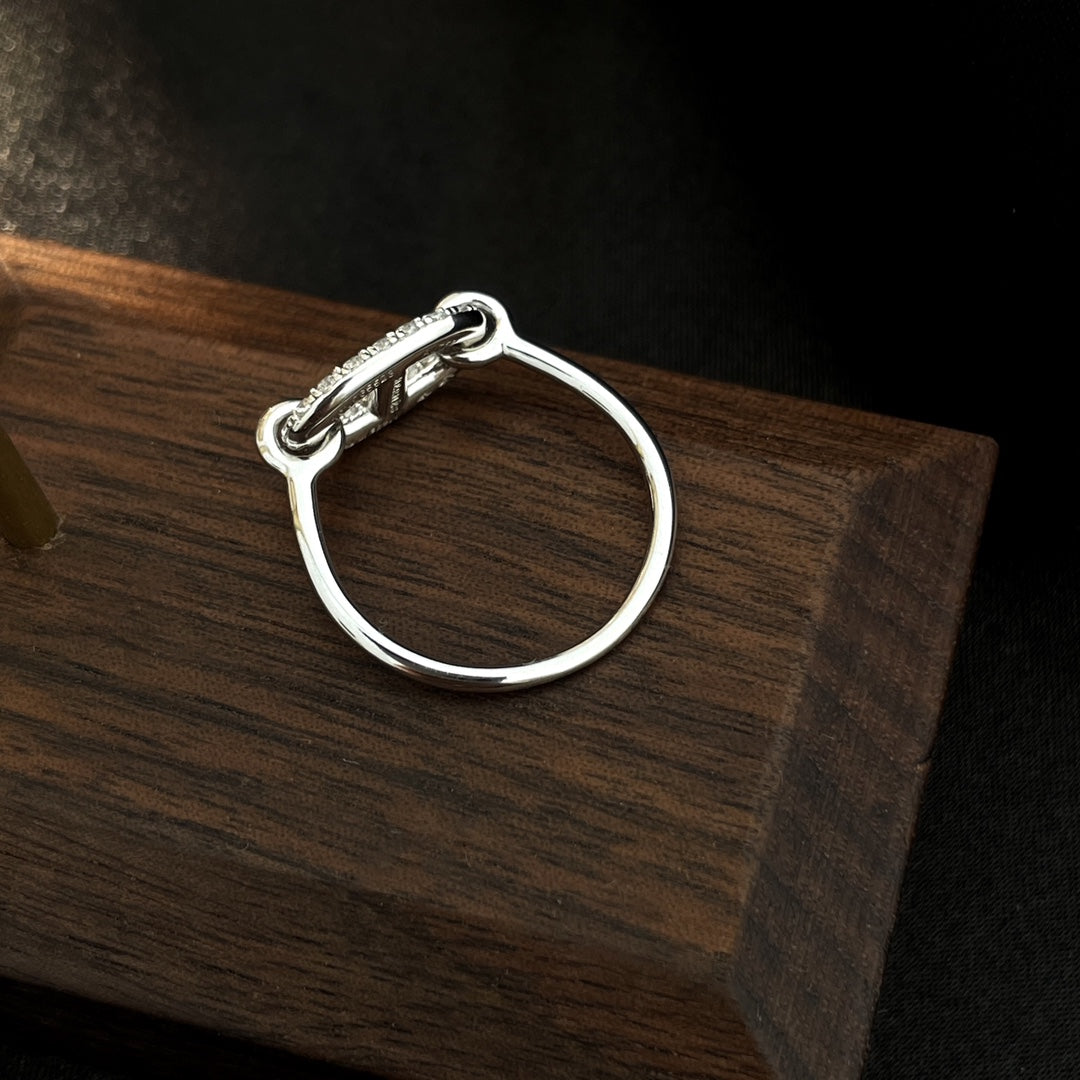 [LORA]RONDE SMALL SILVER DIAMOND RING